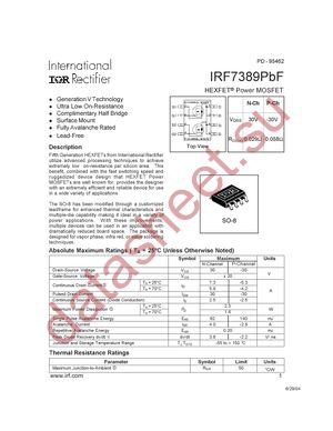 IRF7389TRPBF datasheet  